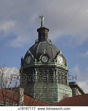 vintage clock cupola old courthouse binghamton View Large Photo Image Stock Photo - vintage clock cupola old courthouse binghamton. Fotosearch