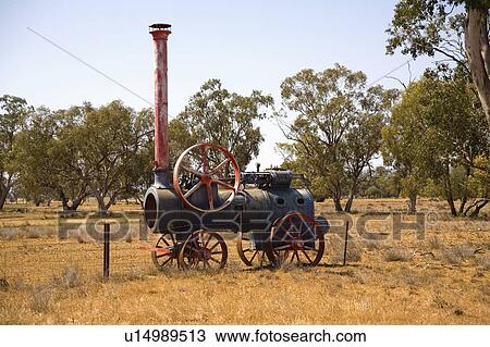 Stock Image -  vintage derelict old steam engine abandoned . Fotosearch