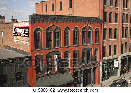 Stock Image -  vintage old brick binghamton ny scenic building. Fotosearch