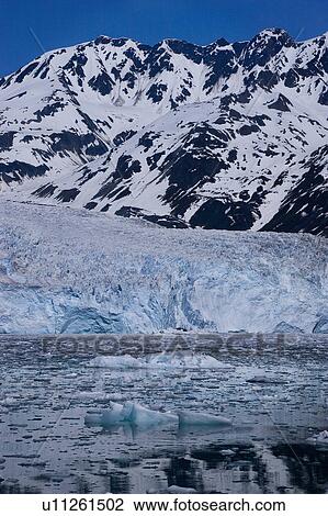 Stock Image -  water aialik glacier creeping sea bay kenai park . Fotosearch