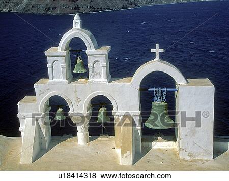 Stock Photo -  water arched bell tower windows greek orthodox. Fotosearch