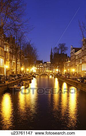 water lights canal amsterdam bridge bridges water View Large Photo Image Stock Photo - water lights canal amsterdam bridge bridges water . Fotosearch