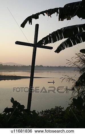 Stock Photograph -  water people border person myanmar cross river. Fotosearch