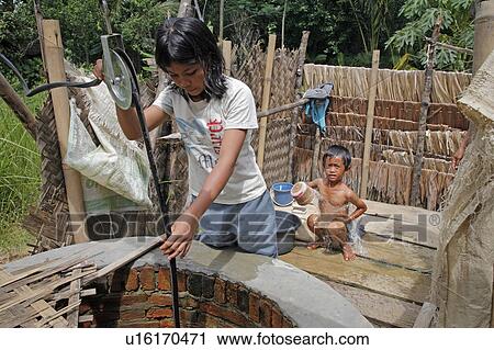 Stock Image -  water people child person children indonesia . Fotosearch