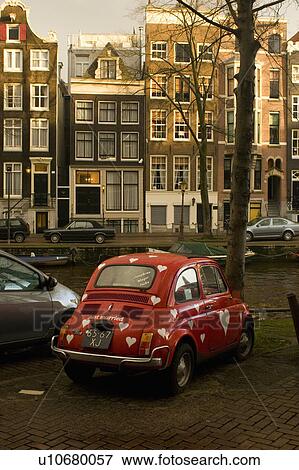 Stock Photo -  wedding car love heart winter just married fiat. Fotosearch