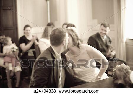 Stock Photo -  wedding party love couple kissing belgium bridal . Fotosearch