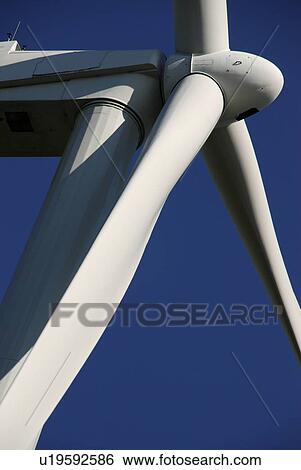 wind turbine closeup blade blades blue clean View Large Photo Image Stock Photograph - wind turbine closeup blade blades blue clean. Fotosearch