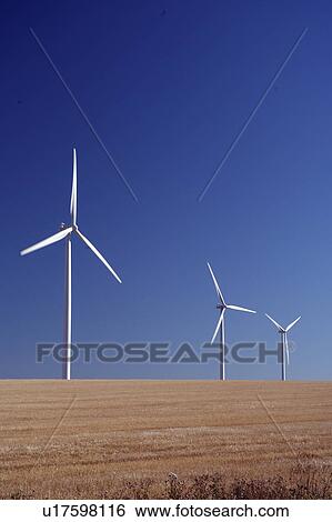 Stock Photograph -  windfarm st leon manitoba canada power energy. Fotosearch