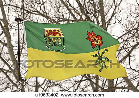Stock Image -  winter flag blowing open provincial opened wind. Fotosearch