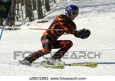 winter teenage boy in downhill ski race winter View Large Photo Image Stock Image - winter teenage boy in downhill ski race winter . Fotosearch