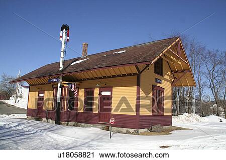 winter train station depot troy new hampshire View Large Photo Image Stock Image - winter train station depot troy new hampshire . Fotosearch