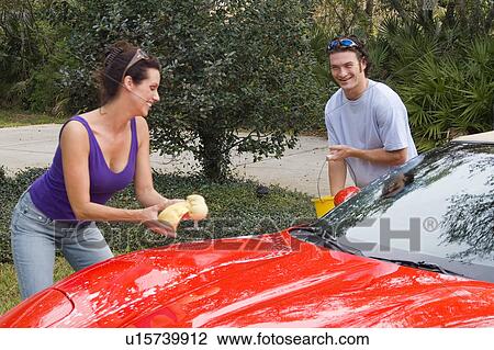 woman car couple man affluent young in 30s fun View Large Photo Image Stock Image - woman car couple man affluent young in 30s fun. Fotosearch