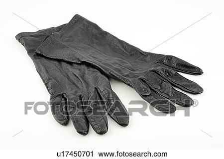 Stock Image -  woman design beauty female black leather gloves. Fotosearch