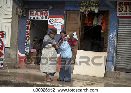 Stock Image -  woman people child person bolivia aymara el alto . Fotosearch