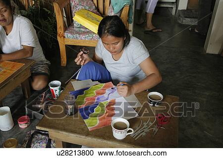 Stock Image -  woman people pattern person women painting city . Fotosearch