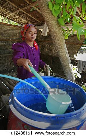 Stock Image -  woman water people person women indonesia cikado. Fotosearch