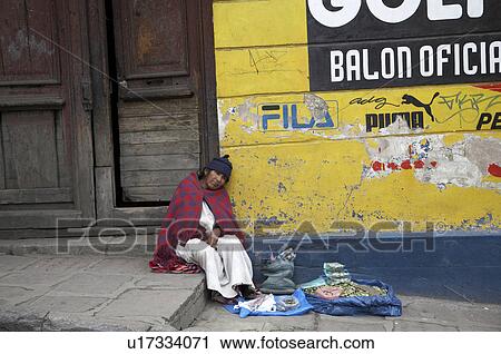 Stock Image - women bolivia selling coca. Fotosearch