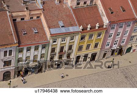 aerial shot city hall tower beautiful lviv View Large Photo Image Stock Photo - aerial shot city hall tower beautiful lviv. Fotosearch