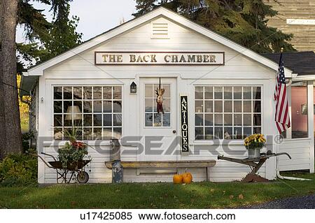 Stock Photography -  back chamber antiques in north hero vermont lake. Fotosearch