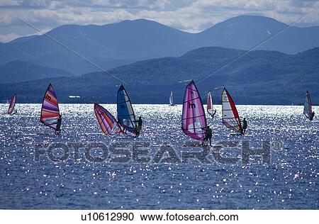 Stock Image -  background lake champlain burlington vt in 6th. Fotosearch
