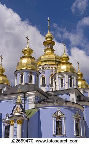 beautiful blue gold domed church called st View Large Photo Image Stock Image - beautiful blue gold domed church called st . Fotosearch