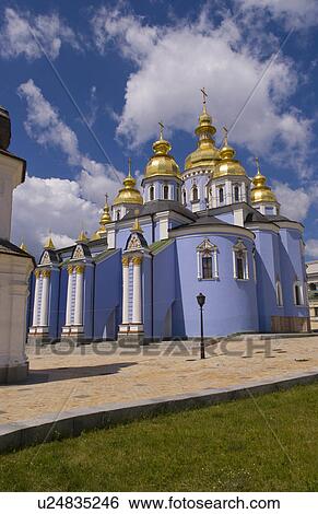 beautiful blue gold domed church called st View Large Photo Image Stock Photograph - beautiful blue gold domed church called st . Fotosearch