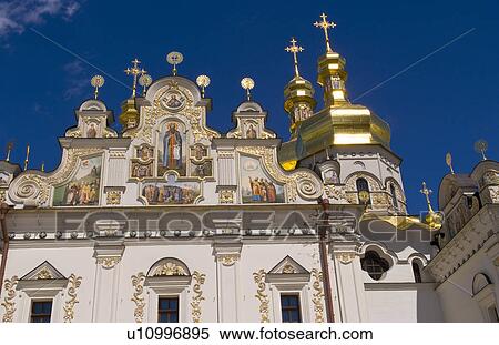 Stock Photography -  beautiful famous perchersk lavra church gold . Fotosearch