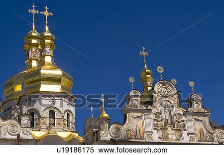 Stock Photography -  beautiful famous perchersk lavra church gold . Fotosearch