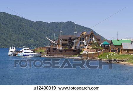 beautiful relaxed shore baikal legend hotel View Large Photo Image Stock Photo - beautiful relaxed shore baikal legend hotel . Fotosearch