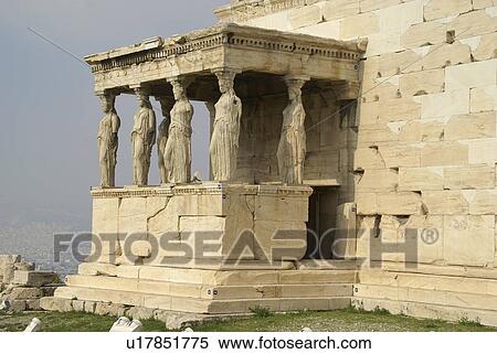 caryatids erechtheum acropolis athens greece View Large Photo Image Stock Photography - caryatids erechtheum acropolis athens greece. Fotosearch