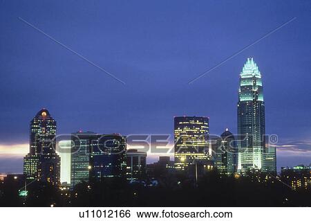 charlotte nc evening city skyline north carolina View Large Photo Image Stock Photograph - charlotte nc evening city skyline north carolina. Fotosearch
