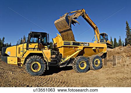construction side view haul truck loaded job View Large Photo Image Stock Image - construction side view haul truck loaded job . Fotosearch
