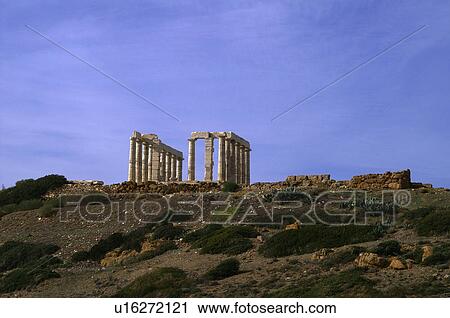 Stock Image -  design frame construction temple poseidon cape. Fotosearch
