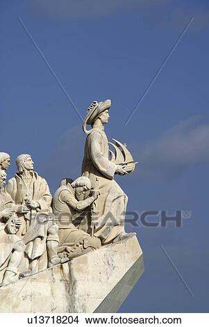 Picture -  detail monument navigator lisbon portugal europe. Fotosearch