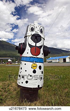 dog art fire shot hydrant in town british look View Large Photo Image Stock Image - dog art fire shot hydrant in town british look. Fotosearch