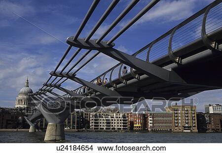Picture -  england london millennium bridge over river st. Fotosearch