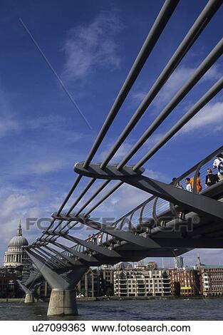 Stock Image -  england millennium bridge over river thames st. Fotosearch