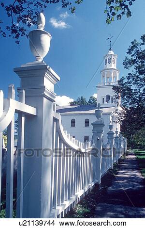 first church bennington vt vermont picket fence View Large Photo Image Picture - first church bennington vt vermont picket fence. Fotosearch