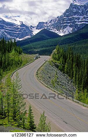 Stock Photo -  image provincial highway 93 winds its way around. Fotosearch