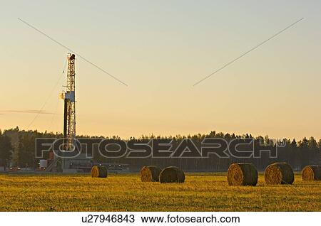 Stock Image -  land based drilling rig exploring for gas oil . Fotosearch