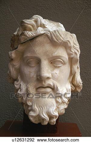 Stock Image -  man face ephesus museum turkey efes statue head. Fotosearch