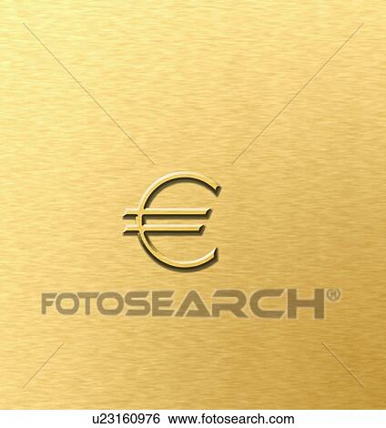 Stock Photograph -  money euro gold golden monies currency symbol. Fotosearch