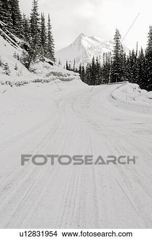 nature winter scenic maligne lake road in jasper View Large Photo Image Picture - nature winter scenic maligne lake road in jasper. Fotosearch