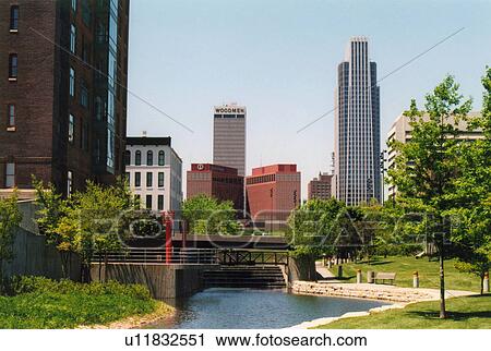 Stock Image -  omaha nebraska heritage park leahy mall downtown. Fotosearch