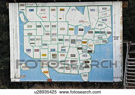Stock Photography -  outdoor billboard posted auto license plates. Fotosearch