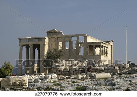 people erechtheum acropolis athens caryatids sky View Large Photo Image Stock Photograph - people erechtheum acropolis athens caryatids sky. Fotosearch