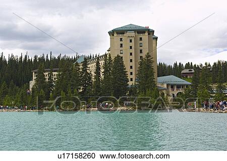 Stock Image -  people horozontal chateau lake louise tourist in. Fotosearch
