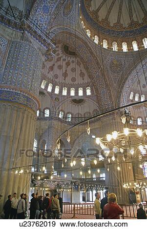 people interior blue mosque istanbul camii tile View Large Photo Image Stock Photo - people interior blue mosque istanbul camii tile. Fotosearch