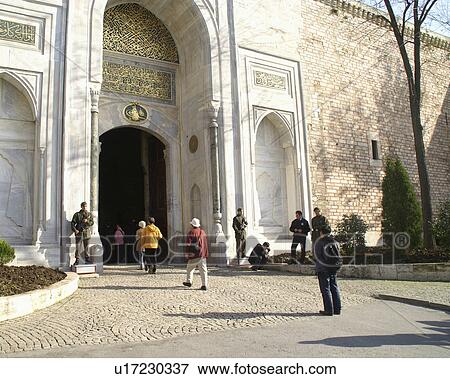 Stock Photo -  people tourists entering topkapi palace istanbul. Fotosearch