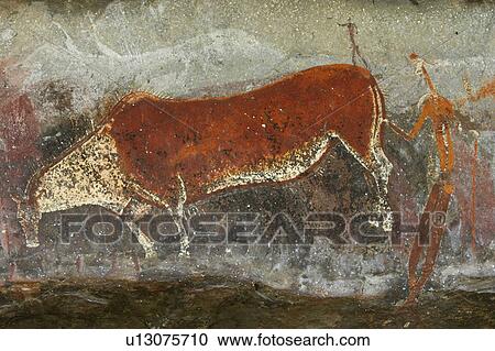 Stock Image -  san rockart game pass shelter kamberg ukhahlamba. Fotosearch